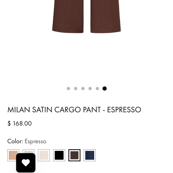 BNWT chocolate brown “mocha” Milan satin cargo The Noli Shop pants 4 - Picture 8 of 8